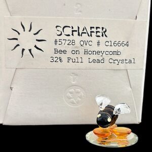 Vintage Lead Crystal Bumblebee Honeycomb Figurine Schafer 5728 Hornet Wasp
